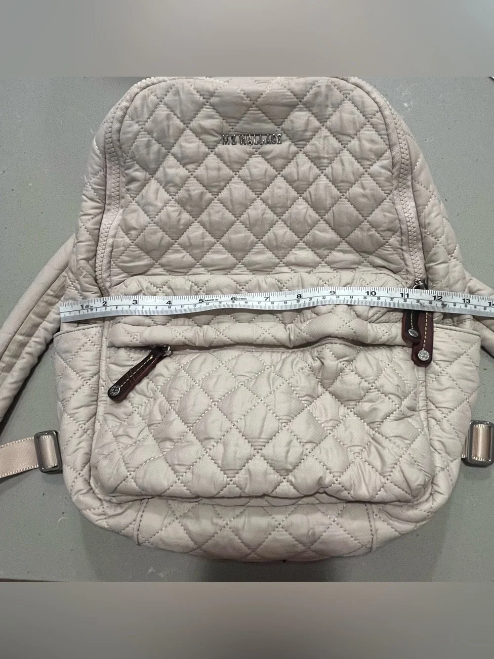 MZ Wallace New York Quilted Metro Laptop School Travel Backpack Buff Pink